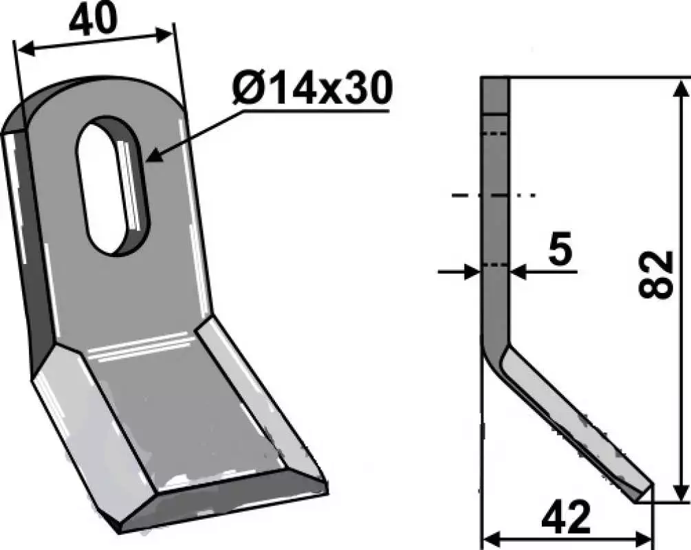 Y-Messer 82x40mm
